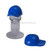 Minifiguur, hoofddeksel - korte gebogen cap met naden en gat bovenop blauw