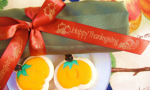 Happy Thanksgiving Holiday7/8 inch Ribbon