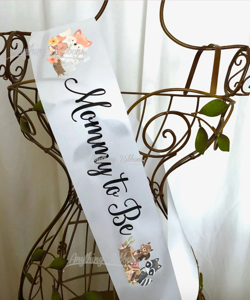 Woodland mommy to be sash