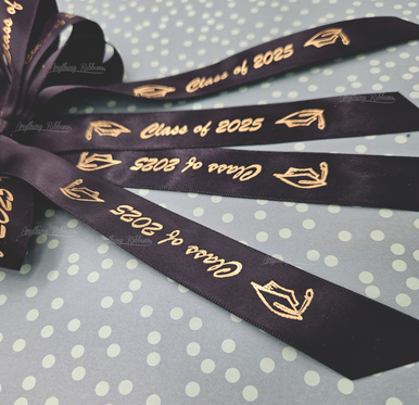 Class of 2025 Satin Ribbon | Stylish Graduation Decoration