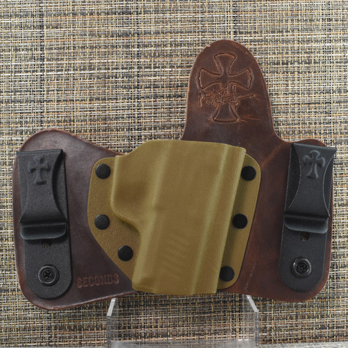 23195 CossBreed® IWB Carry Package for SIG P365 Series (all except X Macro ) . Right Hand . Founders Leather . Coyote Tan Pocket