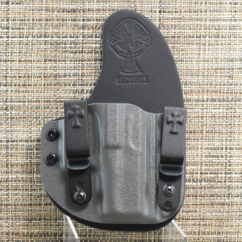 23750 CrossBreed® Reckoning for GLOCK 42 . Right Hand . Black Cow . Sniper Grey Pocket