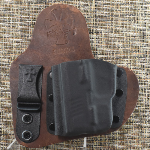 23799 CrossBreed® Appendix Carry for SIG P365 SERIES (all except X Macro) with CRIMSON TRACE LG-422 Red / LG-422G Green LASER . Left Hand . Founders Leather