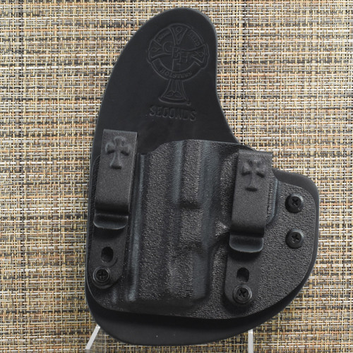 23842 CrossBreed® Reckoning for SMITH & WESSON SHIELD / SHIELD PLUS 9/40 . Left Hand . Black Cow . Optic Cut