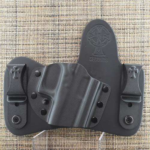 24013 CrossBreed® MiniTuck for GLOCK 43 / 43x / 48 . Right Hand . Black Cow . Optic Cut