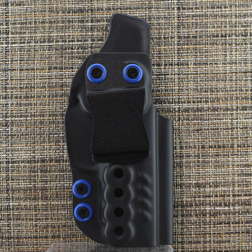 N8-560 N8 Tactical Xecutive for SIG P365 SERIES (all except X Macro ) . Right Hand . Black with NRA Blue Hardware . Optic Cut