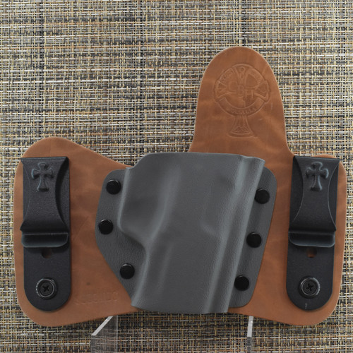 24540 CrossBreed® MiniTuck for SIG P365 X MACRO / AXG / P365 LEGION . Right Hand . Black Cow . Sniper Grey Pocket