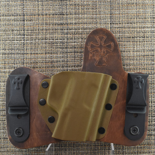 25197 CrossBreed® MiniTuck for SIG P365 X MACRO / AXG SERIES / FUSE . Right Hand . Founders Leather . Coyote Tan Pocket