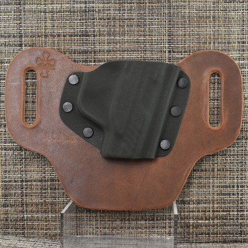 25245 CrossBreed® DropSlide for RUGER LCP II / LCP MAX . Right Hand . Founders Leather . Olive Drab Pocket