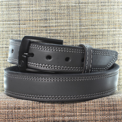 CB3626 CrossBreed® Executive Grey Belt . 43 x 1.5 . Silver Double Stitched Thread . Black Buckle . Velcro Lined