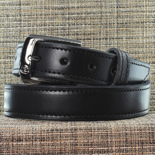 CB3628 CrossBreed® Executive Black Belt . 35 x 1.25 . Black Thread . Gloss Buckle