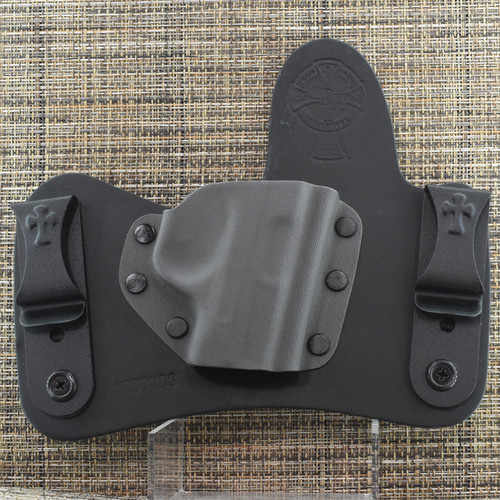 25406 CrossBreed® MiniTuck for SMITH & WESSON BODYGUARD 2.0 . Right Hand . Black Cow . Sniper Grey Pocket