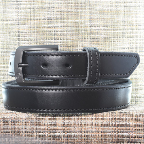 CB3655 CrossBreed® Executive Black . 42 x 1.25 .  Black Thread . Black Buckle
