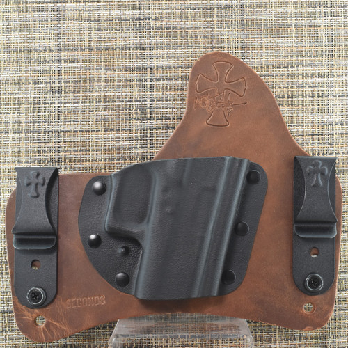 25585 CrossBreed® SuperTuck for GLOCK 43 / 43x / 48 . Right Hand . Founders Leather . Combat Cut