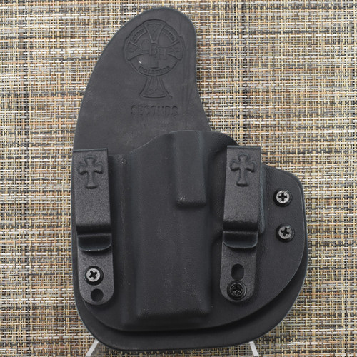 25597 CrossBreed® Reckoning . GLOCK 43 / 43x  . Left Hand . Optic Cut . Black Cow
