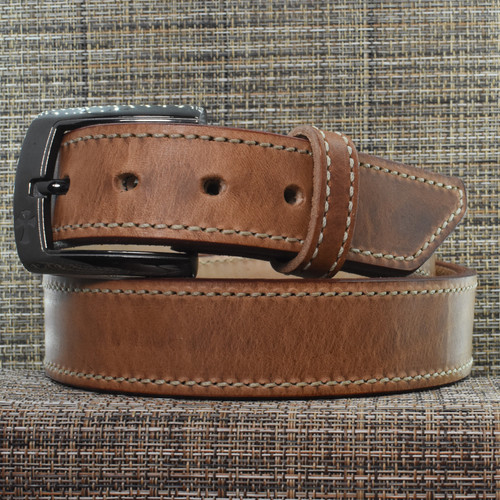 CB3768 CrossBreed® Executive Founders Leather Belt . 38 x 1.5 .  Natural Thread . Founders Buckle