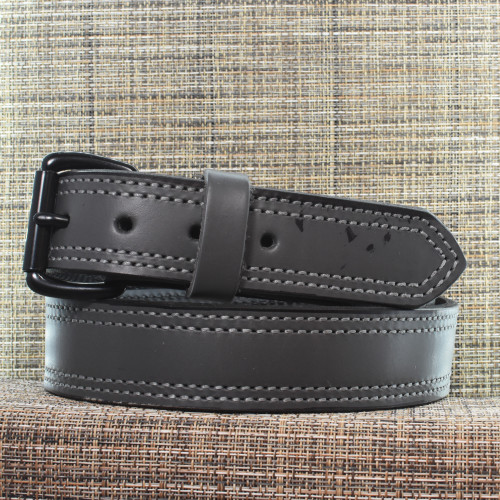 CB3770 CrossBreed® Classic Grey Belt . 40 x 1.5 . Double Stitched Grey Thread . Black Buckle