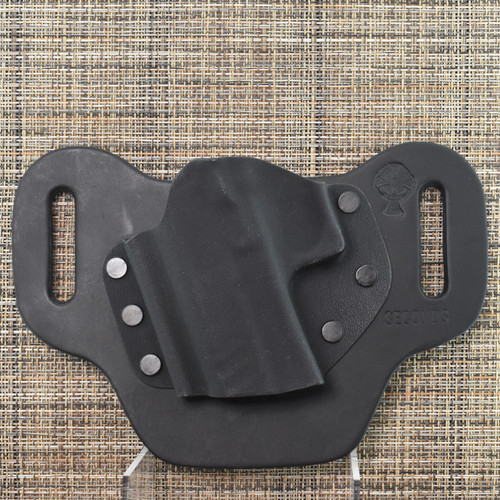26159 CrossBreed® DropSlide for STI 2011 with rail / STACCATO SERIES with rail . Left Hand . Black Cow . Optic Cut