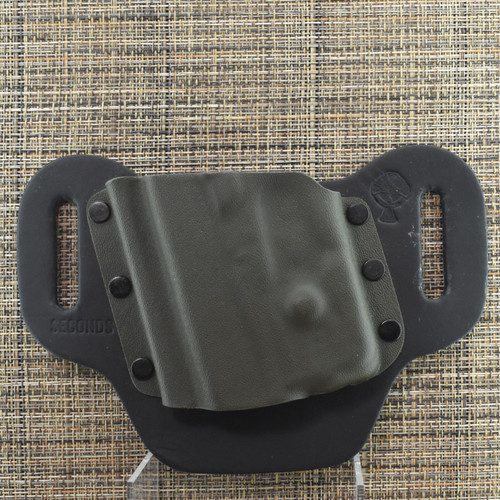26193 CrossBreed® DropSlide for GLOCK 43 / 43x / 48 with STREAMLIGHT TLR-6 . Left Hand . Black Cow . Olive Drab Pocket
