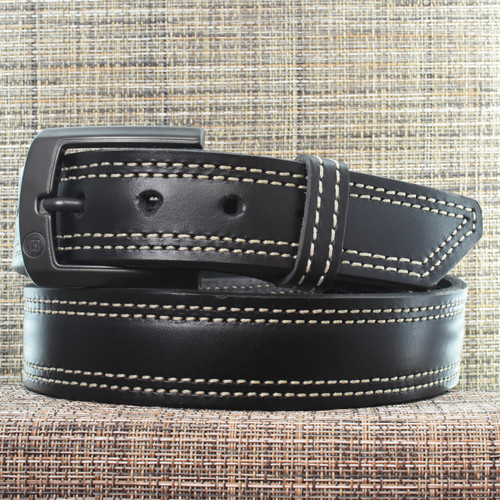 CB3798 CrossBreed® Executive Black Belt . 40 x 1.5 . Double Natural Thread . Black Buckle