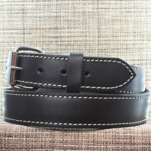 CB3800 CrossBreed® Classic Black Belt . 46 x 1.5 . Natural Thread . Stainless Buckle