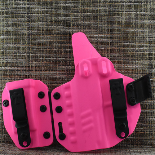 26221 CrossBreed® Rogue System for ROSE MARTIN RMI SERIES . Left Hand . Optic Cut . Pink Kydex