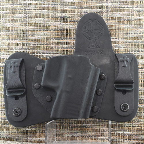 26228 CrossBreed® MiniTuck for GLOCK 43mos/43xmos/48mos with Rail . Right Hand . Black Cow . Optic Cut
