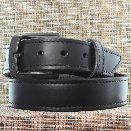 CB3825 CrossBreed® Executive Black Belt . 37 x 1.5 . Black Thread . Gloss Buckle