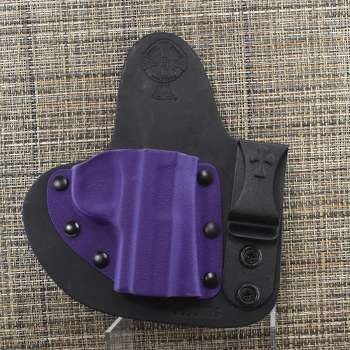 26242 CrossBreed® Mini Appendix for SIG P938 . Right Hand . Black Cow . Purple Pocket