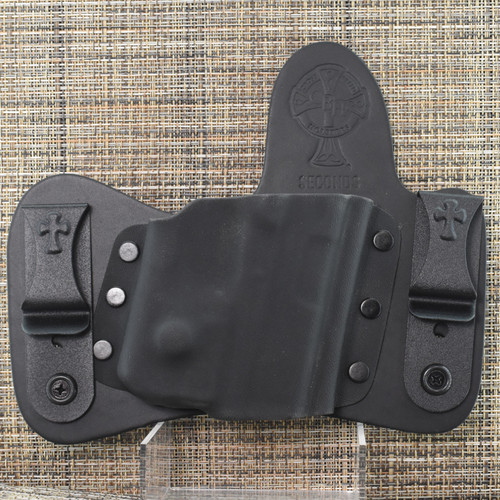 26254 CrossBreed® MiniTuck for GLOCK 43 / 43x / 48 with CRIMSON TRACE LASER PRO LL-803 Red / LL-803G Green . Right Hand . Black Cow