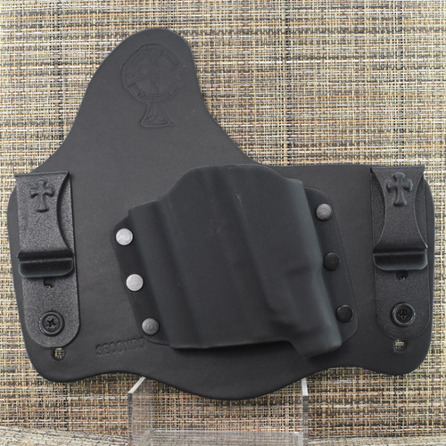 26273 CrossBreed® SuperTuck for GLOCK 43mos/43xmos/48mos with STREAMLIGHT TLR-7 SUB . Left Hand . Black Cow . Optic and Combat Cut