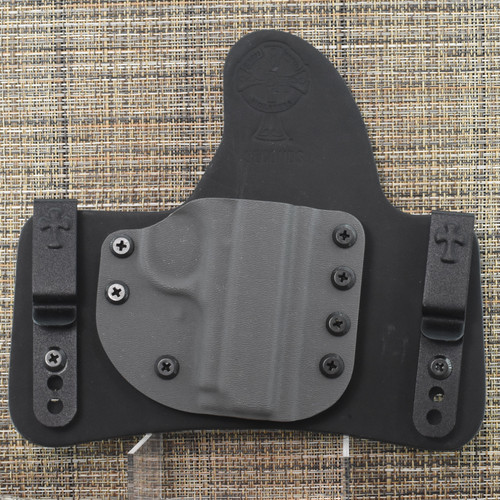 26313 CrossBreed® MiniTuck for SIG P938 . Right Hand . Black Cow . Sniper Grey Pocket
