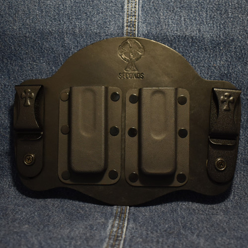 MC0248 IWB Mag Carrier . SINGLE STACK 9/40 . Dual Carry . Black Cow