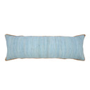 LR Home Multi Weave or White Lumbar Pillow -  Baby Blue Jute Border Image 1