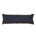 LR Home Multi Weave or White Lumbar Pillow -  Navy Blue Striped Jute Border Image 3