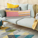 LR Home Multi Weave or White Lumbar Pillow -  Multi Striped Modern Image 2