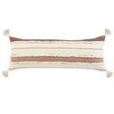 LR Home Multi Weave or White Lumbar Pillow -  Sacral Earth Quarry Tassel Image 4