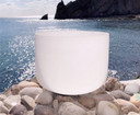 Venus Crystal White Solid Frosted Quartz Singing Bowl Root Chakra -  B Note 12 inch Image 1