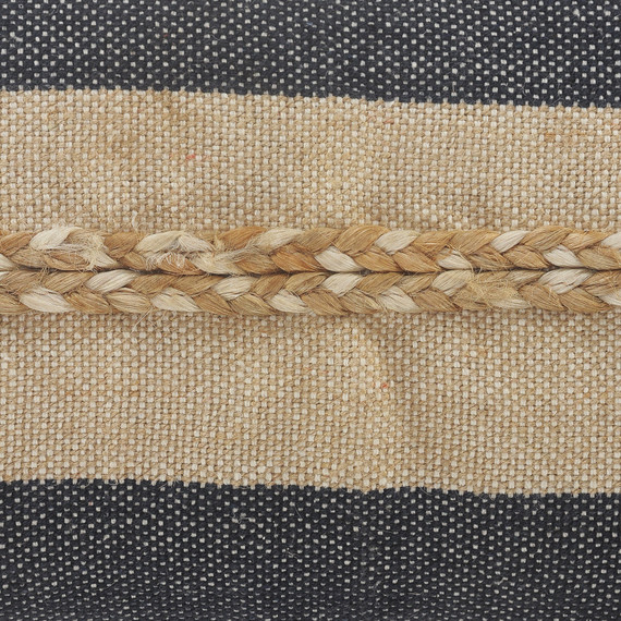 LR Home Multi Weave or White Lumbar Pillow -  Atlantis Coastal Stripes Image 3