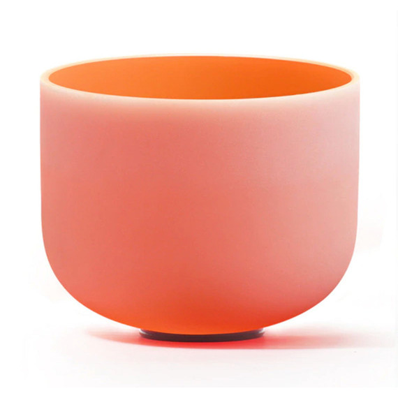 Venus Crystal White Solid Frosted Quartz Singing Bowl Root Chakra -  D Note 8 inch Image 1