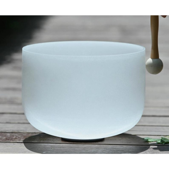 Venus Crystal White Solid Frosted Quartz Singing Bowl Root Chakra -  C Note 10 inch Image 1