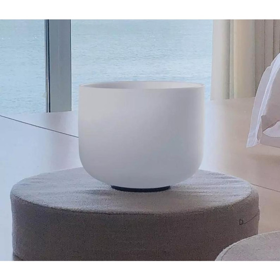 Venus Crystal White Solid Frosted Quartz Singing Bowl Root Chakra -  C Note 10 inch Image 3