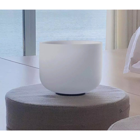 Venus Crystal White Solid Frosted Quartz Singing Bowl Root Chakra -  C Note 8 inch Image 1