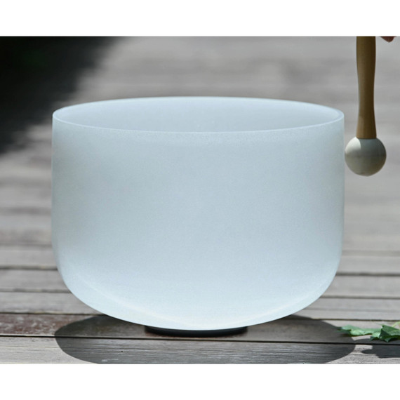 Venus Crystal White Solid Frosted Quartz Singing Bowl Root Chakra -  C Note 8 inch Image 2