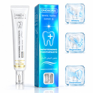 ONOSONIC WHITE TEETH Expert® PAP+ best whitening toothpaste for Dubai teeth whitening, UAE. Biomimetic whitening toothpaste powered by hydroxyapatite for enamel remineralization, surface stain removal, sensitive teeth and brighter smiles. Alternative to Crest 3D White, Colgate Optic White, Opalescence, Hismile V34, Marvis, Spotlight Oral Care and charcoal whitening toothpaste.