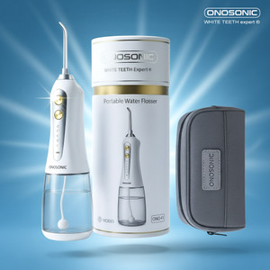 ONO-F1 ONOSONIC WHITE TEETH Expert® cordless water flosser, advanced oral irrigator for deep interdental cleaning and gum health, USB-C rechargeable, 5 tips included, luxury travel bag, ideal for teeth whitening maintenance, available in  DUBAI ,UAE, Saudi Arabia, Qatar, Oman, Bahrain, Egypt, Jordan, Lebanon, USA, Poland