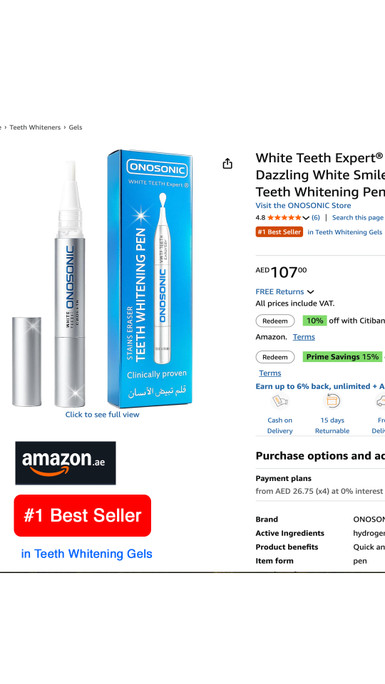 ONOSONIC WHITE TEETH Expert® WHITENING GEL PEN Pro – Dubai’s Trusted PAP+ Formula for Safe, Fast Whitening | Available in UAE, KSA, Qatar, Oman, Bahrain, Kuwait, Egypt & Jorda
