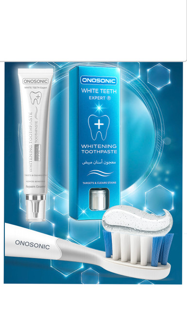 معجون تبييض الأسنان ONOSONIC WHITE TEETH Expert® PAP+ – تركيبة خالية من البيروكسيد وموصى بها من أطباء الأسنان في دبي | شحن عالمي