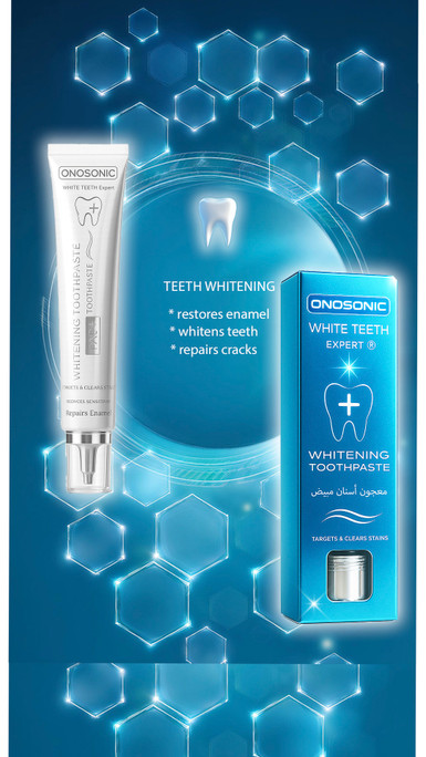 ONOSONIC WHITE TEETH Expert® Whitening Toothpaste – Biomimetic, Enamel-Safe Daily Whitening from Dubai ONOSONIC WHITE TEETH Expert® Whitening Toothpaste – Biomimetic, Enamel-Safe Daily Whitening from Dubai