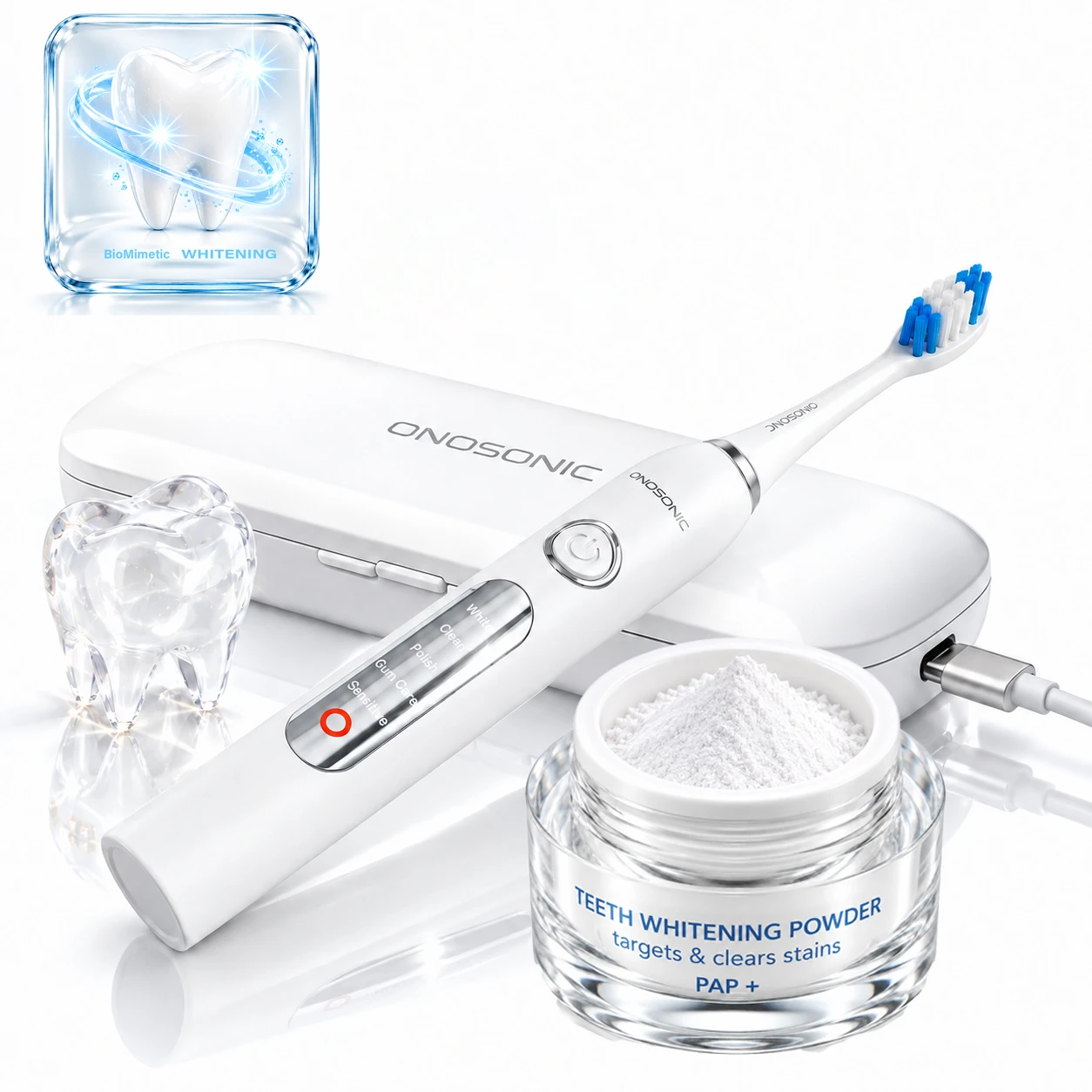 ONOSONIC DX-1 best sonic electric toothbrush Dubai UAE Abu Dhabi with Twin-Engine sonic action Oxygen Action micro-bubbles 3D plaque cleaning gum care and teeth whitening support